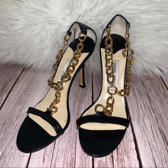 Jimmy Choo Leather Heels with chain - Picture 4 of 16